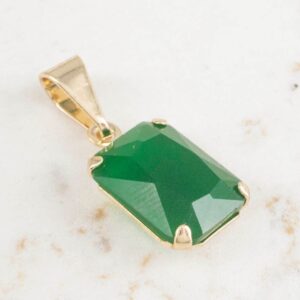 DIJE RECTANGULAR ESMERALDA 13mm x 8mm
